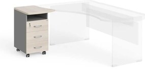Sertare Manager 53,5 x 59,3 cm, stânga, salcâm deschis / gri