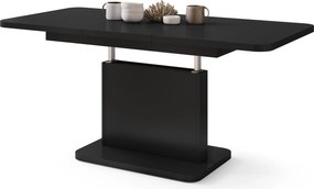 Mazzoni ASTON MINI-Z Negru Mat - MĂSUȚĂ DE CAFEA MODERNĂ EXTENSIBILĂ REGLABILĂ PE ÎNĂLȚIME MASĂ TRANSFORMABILĂ