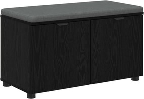 vidaXL Bancă pentru hol cu pernă cu raft Stejar Negru 80 x 38 x 46 cm