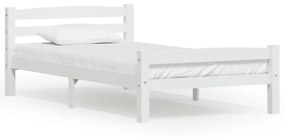 322068 vidaXL Cadru de pat, alb, 90x200 cm, lemn de pin masiv