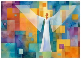 Tablou pe sticlă - Înger geometric (70x50 cm)