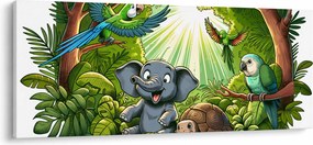 Tablou - Animăluțe vesele (120x50 cm)