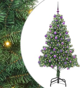 vidaXL Brad de Crăciun cu 300 LED cu suport Verde 180 cm PVC