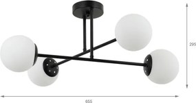 Brilagi - Lustră aplicată MALIVA 4xE14/15W/230V negru/alb