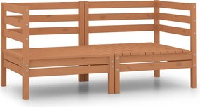 vidaXL Canapele de colț de grădină, 2 buc., maro miere, lemn masiv pin