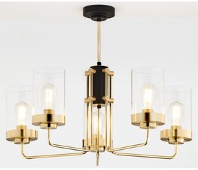 Jupiter 2088 - Lustră pe tijă RAMIREZ 5xE27/15W/230V auriu/negru