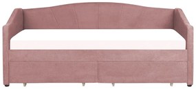 Pat de o persoană 200 x 90 cm Vitto (roz) (cu somieră și sp. depozitare). 1076505