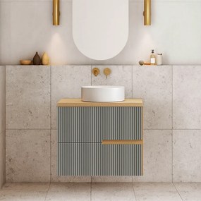 Mobilier pentru lavoar pe blat, finisaj riflat, 60 cm, verde Fluminia Malta 60 cm