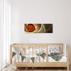 Tablou - Trandafiri abstracți în culori aprinse (cu ceas) (90x30 cm)