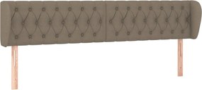 vidaXL Tăblie de pat cu aripioare gri taupe 203x23x78/88 cm textil