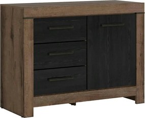 Comoda BALIN, stejar/negru, PAL, 112x45x85 cm