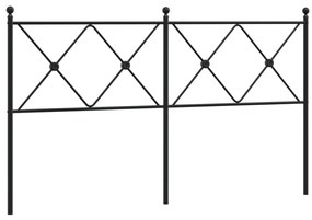 376536 vidaXL Tăblie de pat metalică, negru, 150 cm