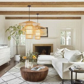 Lustră pe cablu Immax 08255L PINCHOS 1xE27/40W/230V d. 50 cm bambus