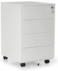 Comodă metalică 40 x 50 x 66,5 cm - 4 sertare, gri - ral 7035