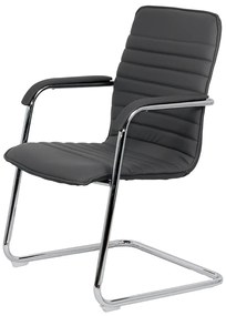 Scaun de așteptare gri OFF 835 din piele ecologică cu aspect elegant