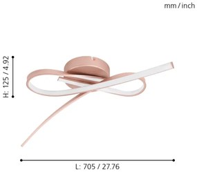 Eglo 97361 - Lustră aplicată LED PALOZZA 2xLED/11W/230V