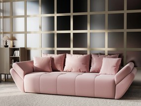 Canapea extensibilă dumonde cu ladă de depozitare si sezut confortabil din spuma high-density, Berlin Royal Pink 250x100 cm