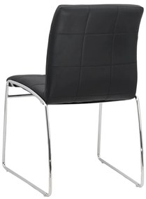 Scaun vizitator negru HRC 620 din piele ecologică și cadrul cromat