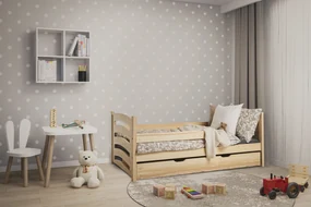 Pat pentru copii MELA 80 x 160 cm, pin Saltea: saltea COCO 10 cm, Somiera: cu somiera din lamele