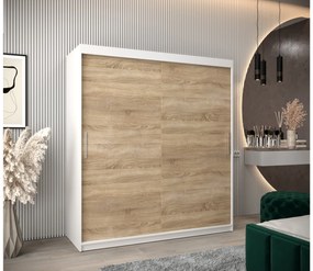 Dulap de haine 180 cm Toki (alb mat + stejar sonoma). 1064834