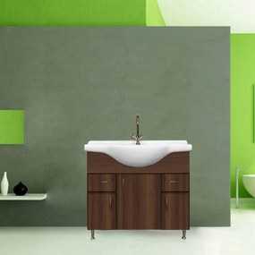Dulap inferior Bianca Plus 85 cu lavoar, culoare Aida nuc