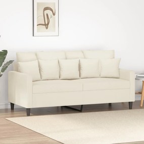vidaXL Canapea cu 2 locuri, crem, 140 cm, catifea