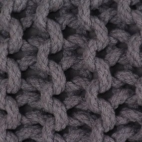 245070 vidaXL Puf tricotat manual, bumbac, 50 x 35 cm, gri