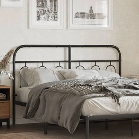 vidaXL Tăblie de pat metalică, negru, 150 cm