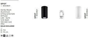 Spot aplicat de exterior IP54 SPOT negru