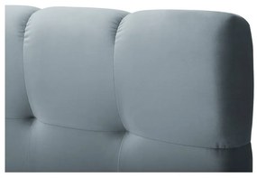 Pat boxspring albastru deschis cu spațiu de depozitare 180x200 cm Bali – Cosmopolitan Design