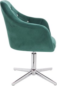 HR830CCROSS Scaun Verde Catifea cu Bază Cromata