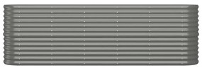 Jardiniera gradina gri 224x40x68 cm otel vopsit electrostatic 1, Gri, 224 x 40 x 68 cm