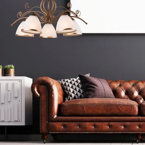 Lustră LED pe lanț Brilagi ANTICO 5xE27/60W/230V bronz patină