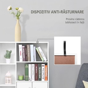Biblioteca cu Picioare din Lemn din Pin Alb 80 x 23.5 x 118cm HOMCOM | Aosom Romania