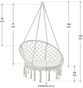 Scaun balansoar Cadras de culoare bej cu pernă