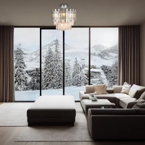 Lustră pe tijă ASPEN 6xE14/40W/230V crom mat