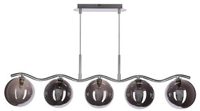 Candelabru suspendat pe cablu LUMOS 5xG9/20W/230V, negru fumuriu