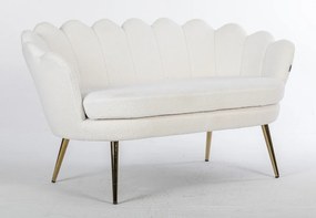 FREY Alb din Boucle cu Spătar cu Picioare Aurii