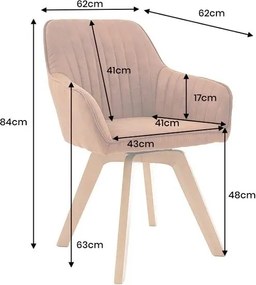 Set de 2 scaune pivotante pivotant Livorno catifea maro