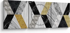 Tablou - Decor texturat (cu ceas) (90x30 cm)