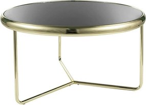 Masuta cafea SCARLET, negru/auriu, sticla securizata/metal, 74x40 cm