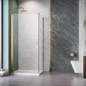 Usa de nisa batanta Radaway Nes KDJ I 80 cm sticla 6 mm auriu periat-transparent deschidere stanga