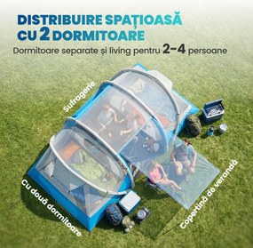 Outsunny Cort gonflabil rapid de montat, refugiu de aer, cort de camping | Aosom Romania