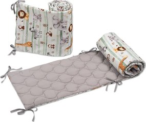 Set 2 aparatori laterale matlasate patut 120x60 cm Kidizi Safari Deluxe – protectie laterala completa, inaltime 35 cm