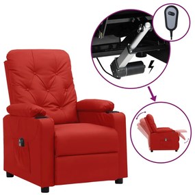 vidaXL Fotoliu rabatabil electric, roșu vin, piele ecologică