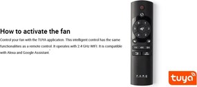 Ventilator smart sistem TUYA si telecomanda KLIM M 125cm, negru/ pin
