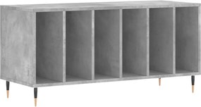 vidaXL Dulap pentru discuri gri beton, 100x38x48 cm, lemn prelucrat