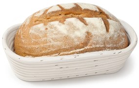 HOME ELEMENTS Coș oval cu inserție din țesătură,28 x 14 x 7,5 cm