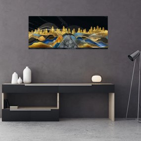 Tablou - Munții aurii (120x50 cm)