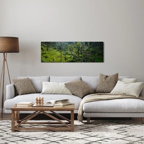 Tablou cu terasele cu orez Tegalalang, Bali (cu ceas) (90x30 cm)